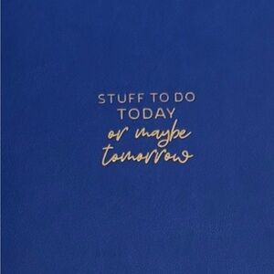 Blue Notebook with Gold Text